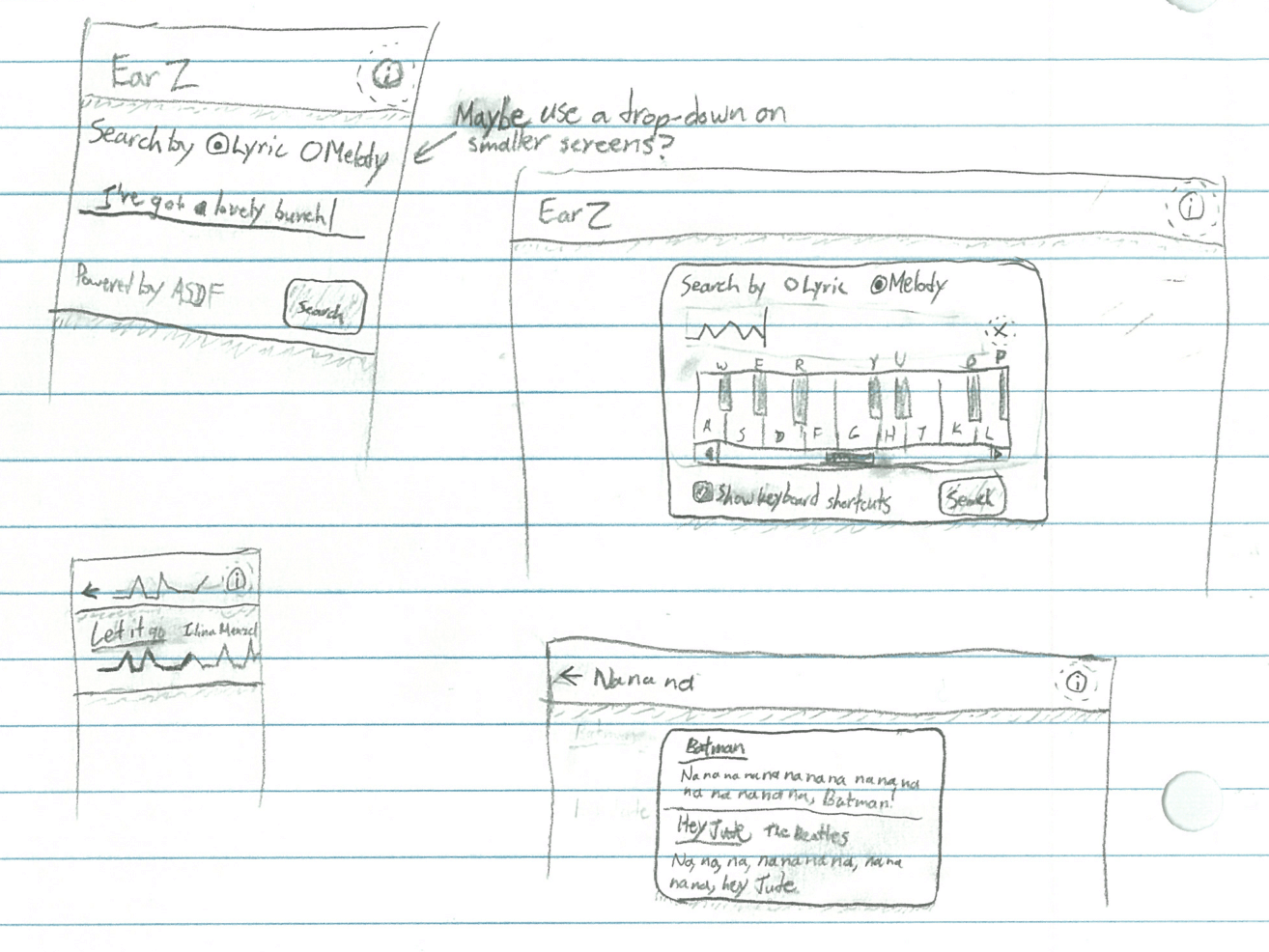 Search UI sketches