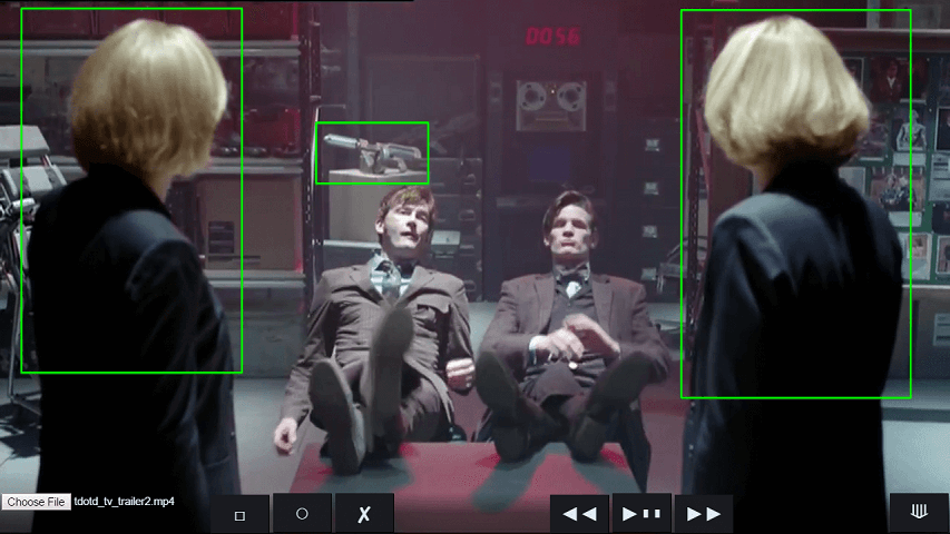 The two versions of Kate Stewart and a gun in the background are highlighted in the Day Of The Doctor trailer.
