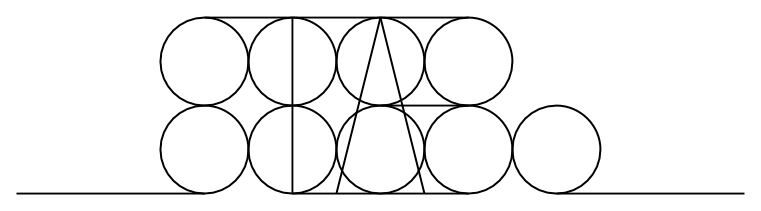 A draft uses a pattern of congruent circles to define the curves and sizes of letters in the logo.