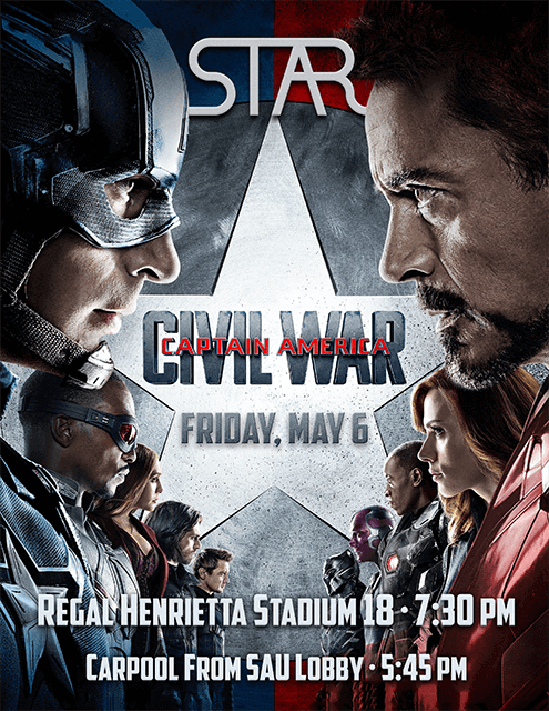 Captain America: Civil War movie poster.