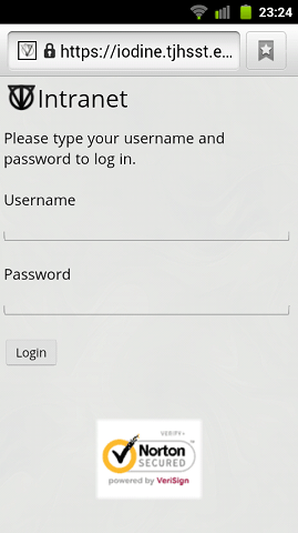 The updated Intranet 2 log in page looks like the Intranet 3 login in page, and is usable on an Android phone.