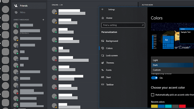 A screenshot of Discord and Windows in dark theme.