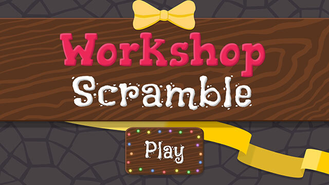 Workshop Scramble title screen.