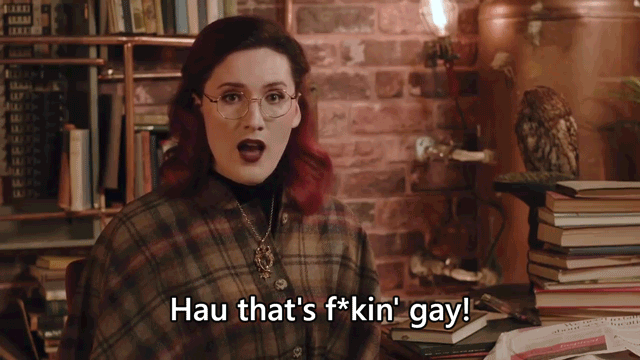 Abigail Thorn says, Hau that's fuckin' gay!